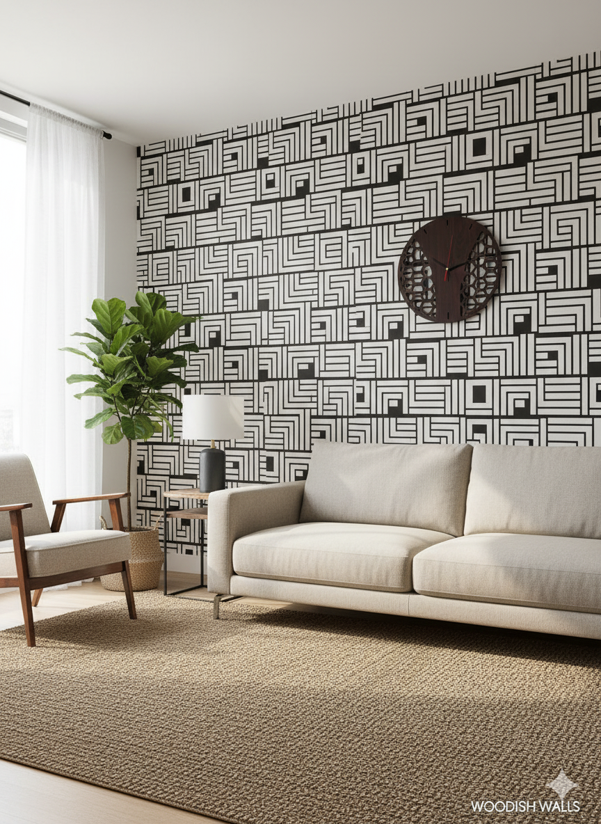 🕒 Honey Design Wooden Wall Clock – Modern Wall Décor by Woodish Walls