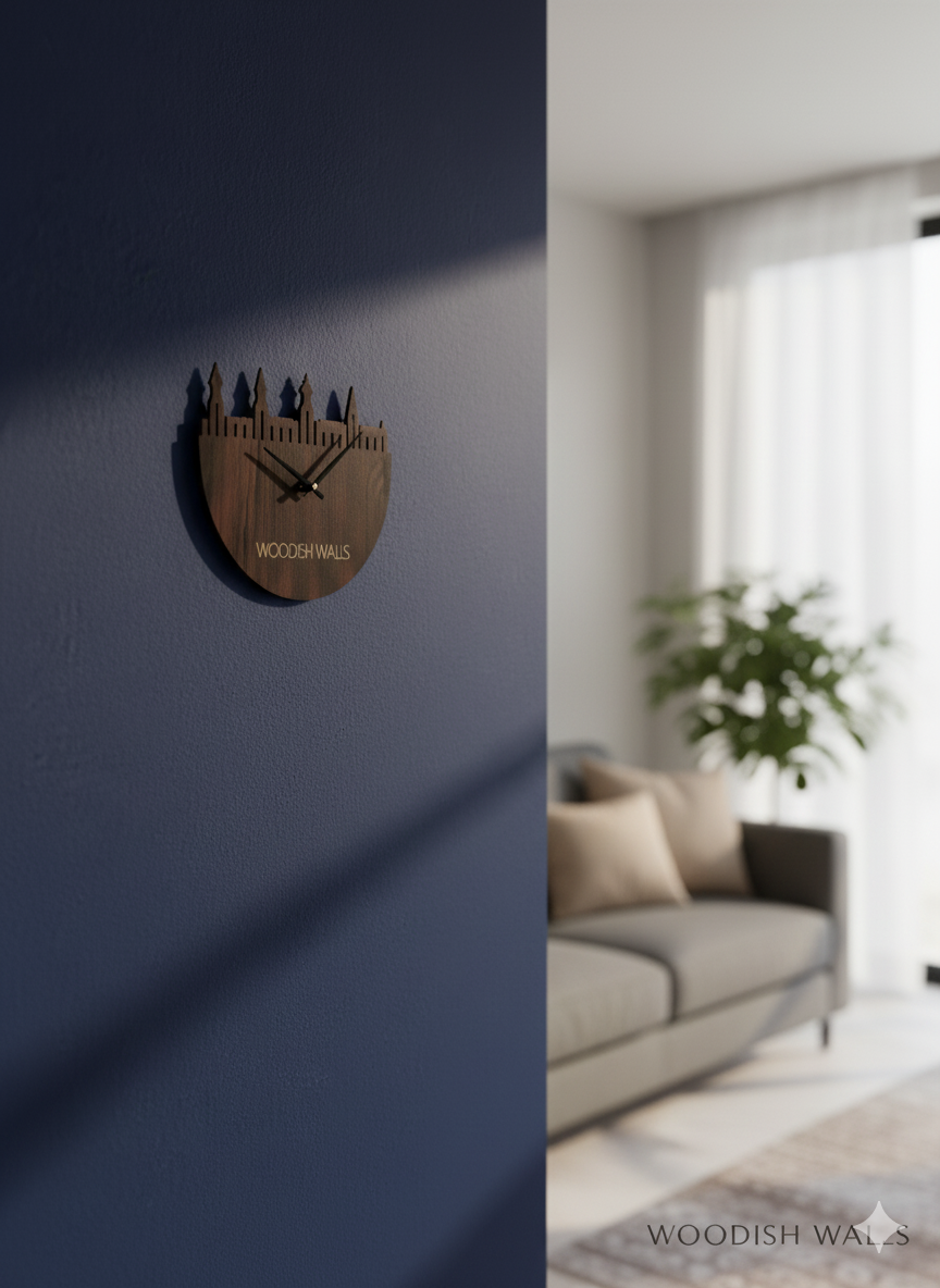 Woodish Walls 6mm Plywood Wall Clock – Minimalist Wooden Wall Décor | with Modern Design