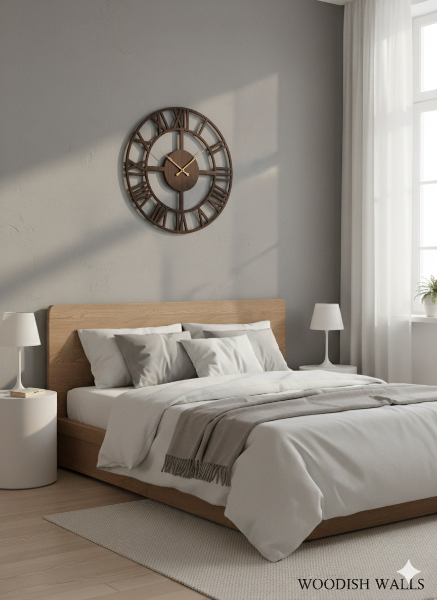 🕰️ Roman Design Wall Clock – Handcrafted Elegance by WOODISH WALLS