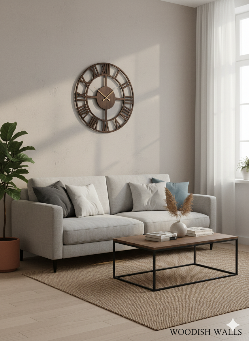 🕰️ Roman Design Wall Clock – Handcrafted Elegance by WOODISH WALLS