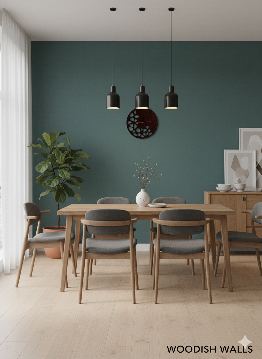 Modern Wooden Wall Clock – 6mm CNC Cut Plywood | Handmade Minimalist Home Décor by Woodish Walls