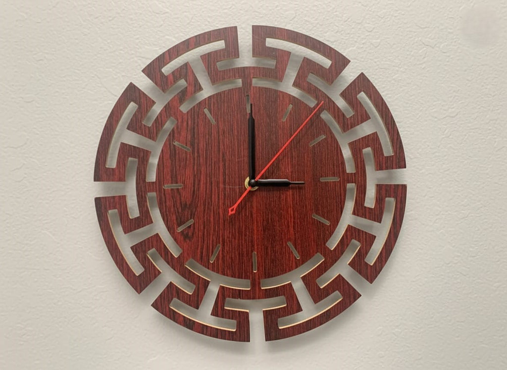 Luxury CNC Wooden Wall Clock | Versace Style Medusa | Silent 6mm | Woodish Walls