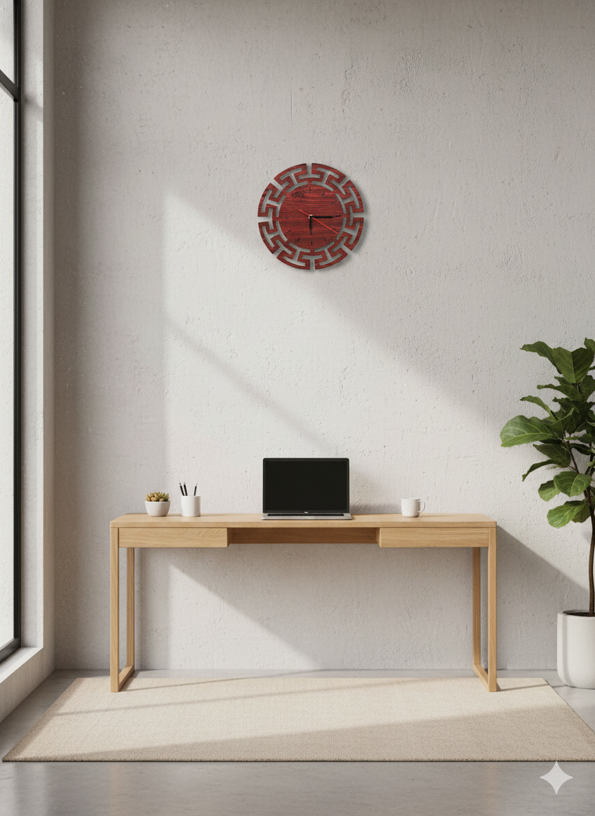 Luxury CNC Wooden Wall Clock | Versace Style Medusa | Silent 6mm | Woodish Walls